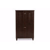 Baxton Studio Winda Modern and Contemporary 4-Door Dark Brown Wooden Entryway Shoes Storage Cabinet WHI-SC864574-B-Wenge