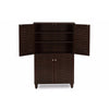 Baxton Studio Winda Modern and Contemporary 4-Door Dark Brown Wooden Entryway Shoes Storage Cabinet WHI-SC864574-B-Wenge