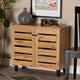 Baxton Studio Gisela Modern and Contemporary Oak Brown Finished Wood 2-Door Shoe Storage Cabinet WHI-SC865512M-Wotan-Oak