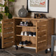 Baxton Studio Gisela Modern and Contemporary Oak Brown Finished Wood 2-Door Shoe Storage Cabinet