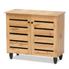 Baxton Studio Gisela Modern and Contemporary Oak Brown Finished Wood 2-Door Shoe Storage Cabinet WHI-SC865512M-Wotan-Oak