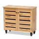 Baxton Studio Gisela Modern and Contemporary Oak Brown Finished Wood 2-Door Shoe Storage Cabinet WHI-SC865512M-Wotan-Oak
