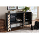 Baxton Studio Gisela Modern and Contemporary Two-Tone Oak and Dark Gray 3-Door Shoe Storage Cabinet