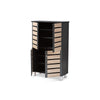 Baxton Studio Gisela Modern and Contemporary Two-Tone Oak and Dark Gray 4-Door Shoe Storage Cabinet