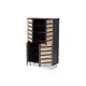 Baxton Studio Gisela Modern and Contemporary Two-Tone Oak and Dark Gray 4-Door Shoe Storage Cabinet