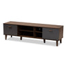 Baxton Studio Moina Mid-Century Modern Two-Tone Walnut Brown and Grey Finished Wood TV Stand WHI-SE-TV90810WI-Columbia-Dark-Grey-TV-Stand