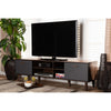 Baxton Studio Moina Mid-Century Modern Two-Tone Walnut Brown and Grey Finished Wood TV Stand