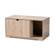 Baxton Studio Jasper Modern and Contemporary Oak Finished 2-Door Wood Cat Litter Box Cover House WHI-SECHC150040WI-Hana-Oak-Cat-House