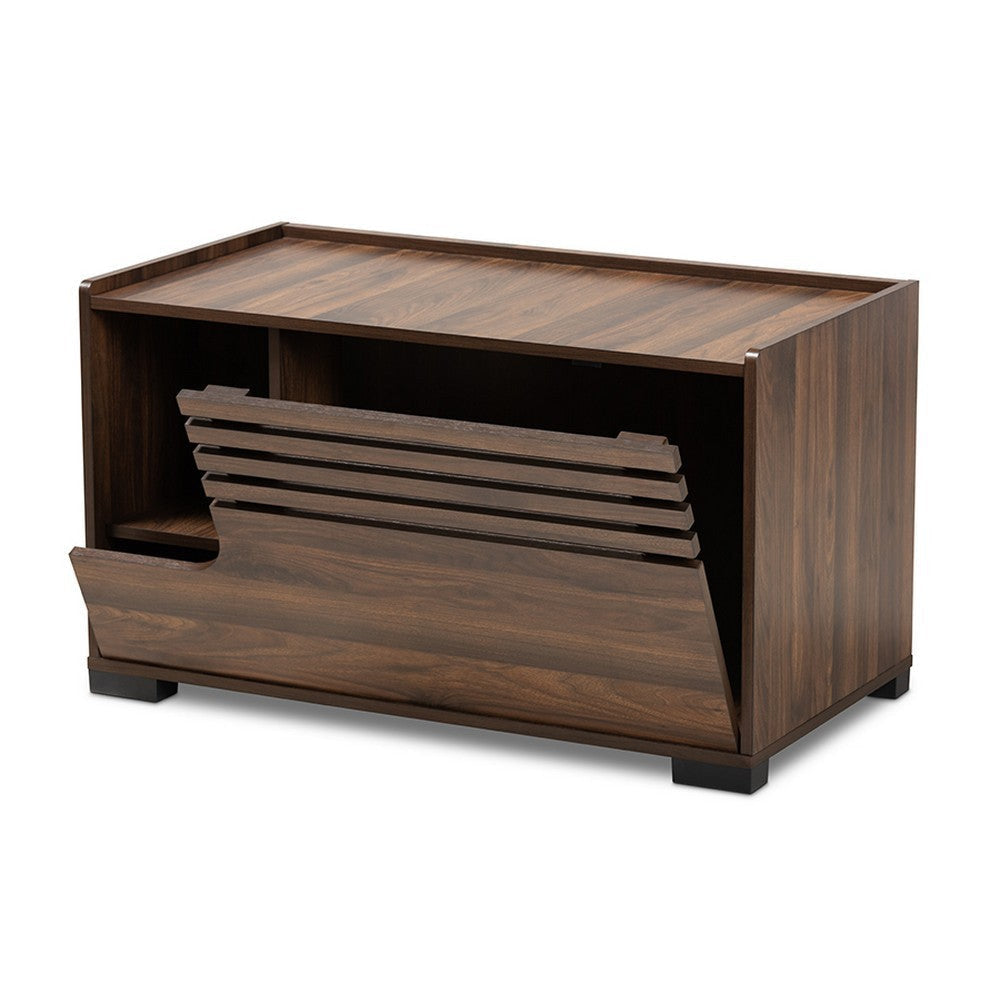 Baxton Studio Claire Modern and Contemporary Walnut Brown Finished Cat Litter Box Cover House WHI-SECHC150080WI-Columbia-Cat-House