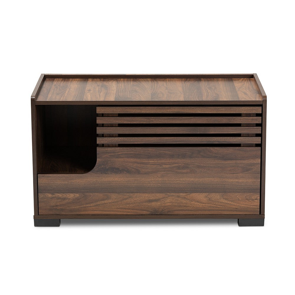 Baxton Studio Claire Modern and Contemporary Walnut Brown Finished Cat Litter Box Cover House WHI-SECHC150080WI-Columbia-Cat-House
