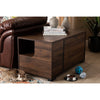 Baxton Studio Connor Modern and Contemporary Walnut Brown Finished 2-Door Cat Litter Box Cover House