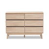 Baxton Studio Miren Mid-Century Modern Light Oak and Dark Grey 6-Drawer Dresser WHI-SECOD5015-Hana-Oak-Dark-Grey-6DW-Dresser