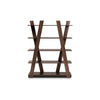 Baxton Studio Michio Modern and Contemporary Walnut Brown Finished 5-Tier Wood Geometric Living Room Display Shelf