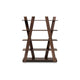 Baxton Studio Michio Modern and Contemporary Walnut Brown Finished 5-Tier Wood Geometric Living Room Display Shelf