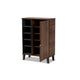Baxton Studio Idina Mid-Century Modern Two-Tone Walnut Brown and Grey Finished Wood 1-Door Shoe Cabinet WHI-SESC16104-Columbia-Shoe-Cabinet