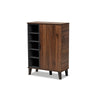 Baxton Studio Idina Mid-Century Modern Two-Tone Walnut Brown and Grey Finished Wood 1-Door Shoe Cabinet WHI-SESC16104-Columbia-Shoe-Cabinet
