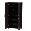 Baxton Studio Marine Modern and Contemporary Two-Tone Wenge and Black Finished 2-Door Wood Entryway Shoe Storage Cabinet