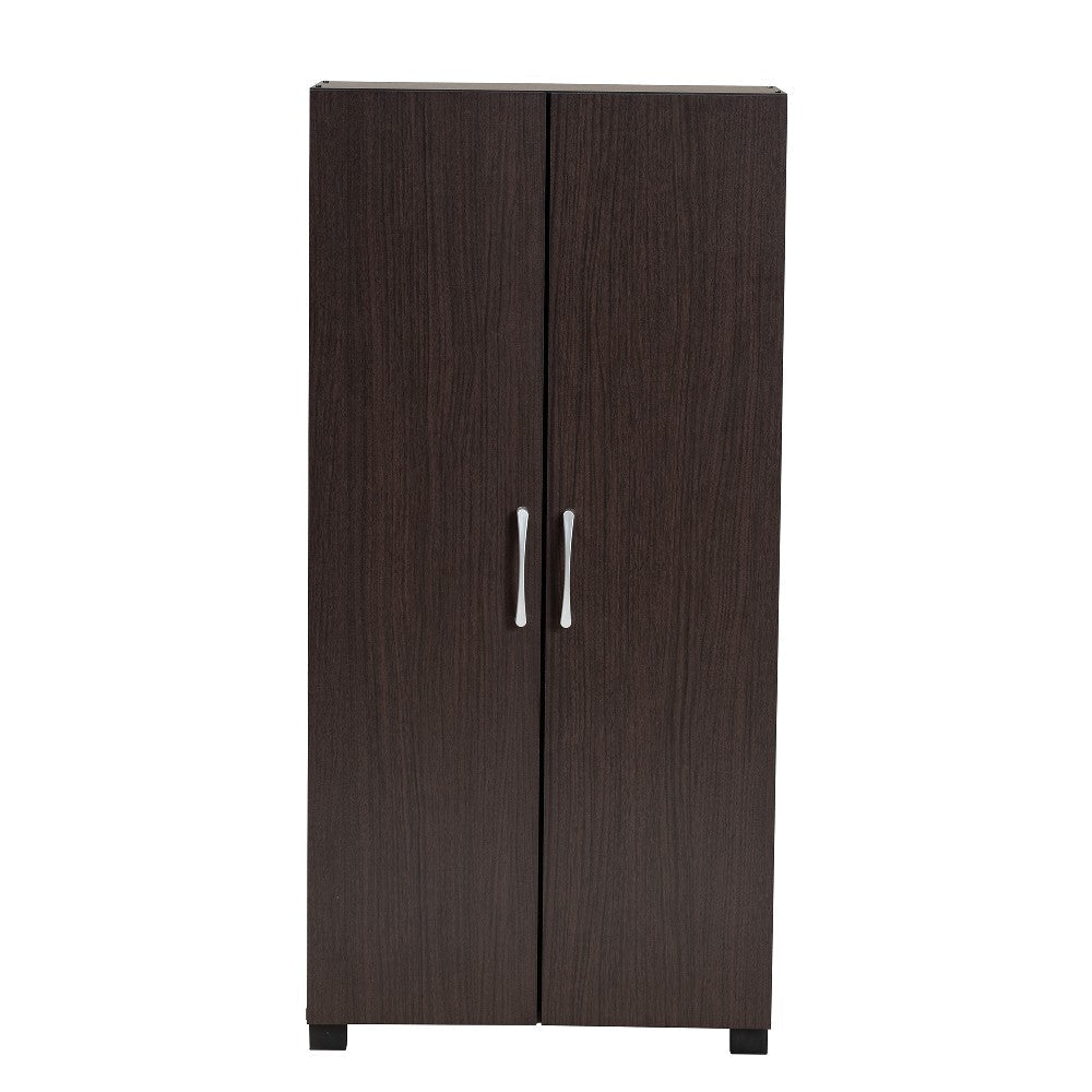 Baxton Studio Marine Modern and Contemporary Two-Tone Wenge and Black Finished 2-Door Wood Entryway Shoe Storage Cabinet