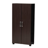 Baxton Studio Marine Modern and Contemporary Two-Tone Wenge and Black Finished 2-Door Wood Entryway Shoe Storage Cabinet