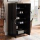 Baxton Studio Marine Modern and Contemporary Two-Tone Wenge and Black Finished 2-Door Wood Entryway Shoe Storage Cabinet