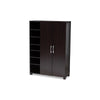 Baxton Studio Marine Modern and Contemporary Two-Tone Wenge and Black Finished 2-Door Wood Entryway Shoe Storage Cabinet with Open Shelves
