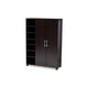 Baxton Studio Marine Modern and Contemporary Two-Tone Wenge and Black Finished 2-Door Wood Entryway Shoe Storage Cabinet with Open Shelves