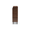 Baxton Studio Cormier Mid-Century Modern Walnut Brown finished 2-Door Wood Entryway Shoe Storage Cabinet WHI-SESC7003-Columbia-Shoe-Cabinet