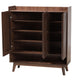 Baxton Studio Delaire Mid-Century Modern Walnut Brown Finished Wood Shoe Cabinet WHI-SESC70350WI-CLB-Shoe-Cabinet