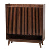 Baxton Studio Delaire Mid-Century Modern Walnut Brown Finished Wood Shoe Cabinet WHI-SESC70350WI-CLB-Shoe-Cabinet