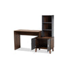 Baxton Studio Jaeger Modern and Contemporary Two-Tone Walnut Brown and Dark Grey Finished Wood Storage Desk with Shelves