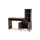 Baxton Studio Jaeger Modern and Contemporary Two-Tone Walnut Brown and Dark Grey Finished Wood Storage Desk with Shelves