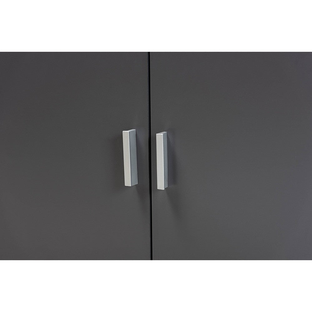 Baxton Studio Jaeger Modern and Contemporary Two-Tone Walnut Brown and Dark Grey Finished Wood Storage Desk with Shelves