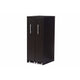 Baxton Studio Lindo Dark Brown Wood Bookcase with Two Pulled-out Doors Shelving Cabinet WHI-SH-002-Espresso
