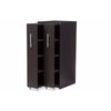 Baxton Studio Lindo Dark Brown Wood Bookcase with Two Pulled-out Doors Shelving Cabinet