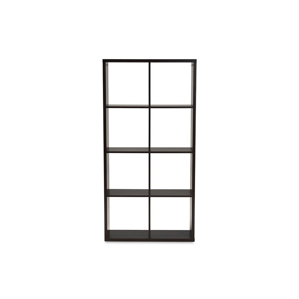 Baxton Studio Janne Modern and Contemporary Dark Brown Finished 8-Cube Multipurpose Storage Shelf WHI-SHF-BS-4X2-Wenge