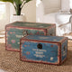 Baxton Studio Sabeen Vintage Parisian Faux Leather and Wood 2-Piece Storage Trunk Set WHI-SJ14306R-Wooden-Trunk