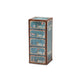Baxton Studio Alba Vintage Rustic French Inspired Blue Finished Wood 5-Drawer Accent Storage Cabinet WHI-SJ14502-Blue-5DW-Cabinet