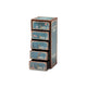 Baxton Studio Alba Vintage Rustic French Inspired Blue Finished Wood 5-Drawer Accent Storage Cabinet WHI-SJ14502-Blue-5DW-Cabinet