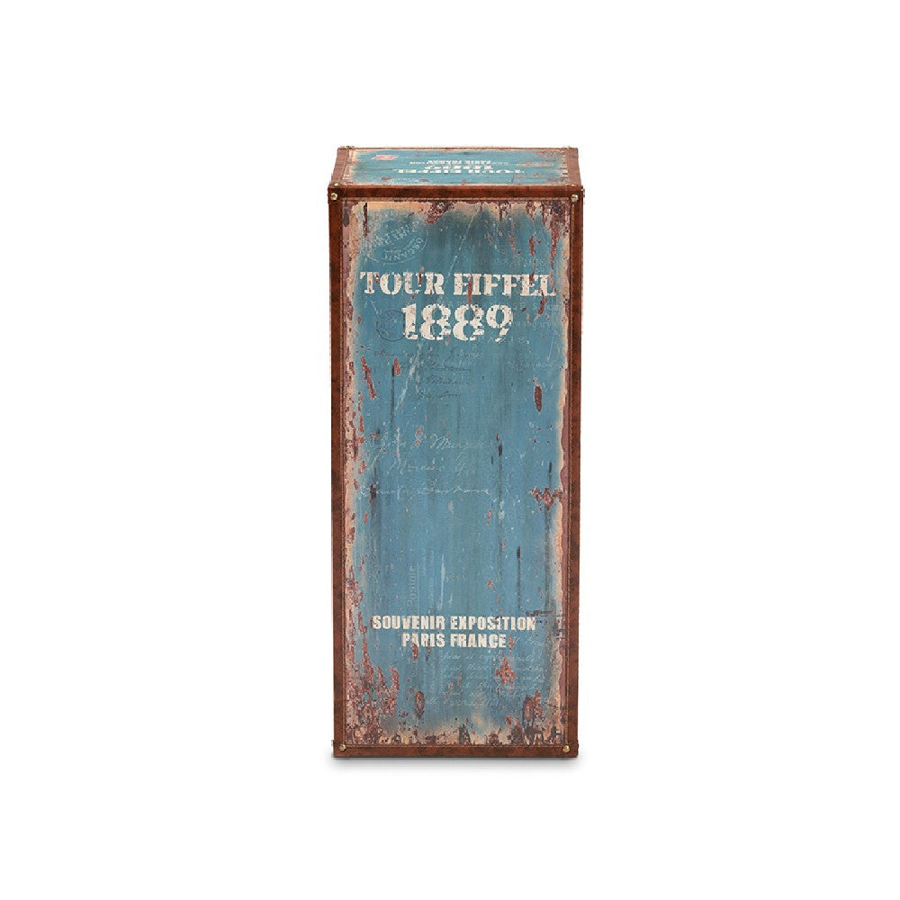 Baxton Studio Alba Vintage Rustic French Inspired Blue Finished Wood 5-Drawer Accent Storage Cabinet WHI-SJ14502-Blue-5DW-Cabinet