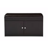 Baxton Studio Margaret Modern and Contemporary Dark Brown Wood 2-Door Shoe Cabinet with Faux Leather Seating Bench WHI-SR-001-Espresso