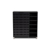 Baxton Studio Shirley Modern and Contemporary Dark Grey Finished 2-Door Wood Shoe Storage Cabinet with Open Shelves