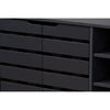 Baxton Studio Shirley Modern and Contemporary Dark Grey Finished 2-Door Wood Shoe Storage Cabinet with Open Shelves