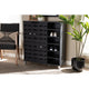 Baxton Studio Shirley Modern and Contemporary Dark Grey Finished 2-Door Wood Shoe Storage Cabinet with Open Shelves