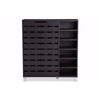 Baxton Studio Shirley Modern and Contemporary Dark Brown Wood 2-Door Shoe Cabinet with Open Shelves