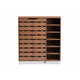 Baxton Studio Shirley Modern and Contemporary ’Walnut’ Medium Brown Wood 2-Door Shoe Cabinet with Open Shelves