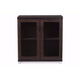 Baxton Studio Zentra Modern and Contemporary Dark Brown Sideboard Storage Cabinet with Glass Doors WHI-SR-890001-Wenge