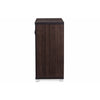 Baxton Studio Zentra Modern and Contemporary Dark Brown Sideboard Storage Cabinet with Glass Doors
