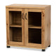 Baxton Studio Zentra Modern and Contemporary Oak Brown Finished Wood 2-Door Storage Cabinet with Glass Doors WHI-SR-890001-Wotan-Oak