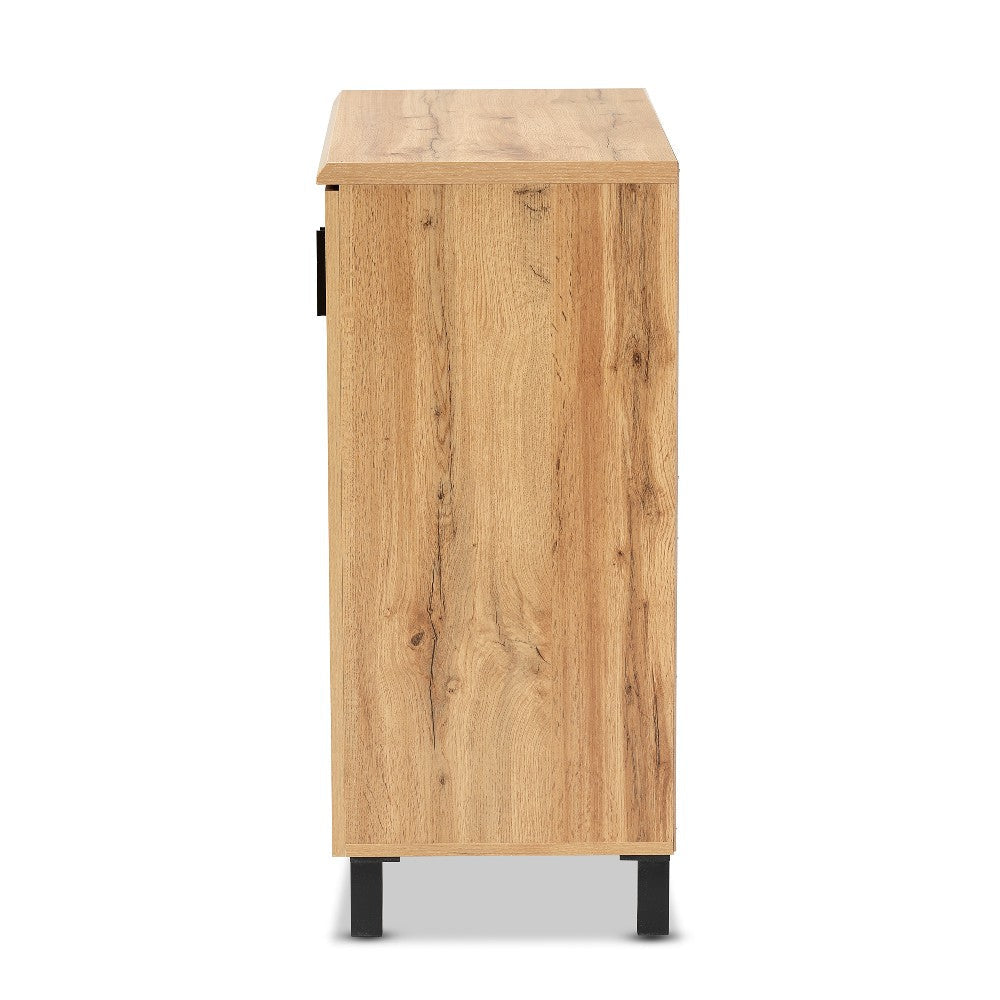 Baxton Studio Excel Modern and Contemporary Oak Brown Finished Wood 2-Door Storage Cabinet WHI-SR-890005-H-Wotan-Oak