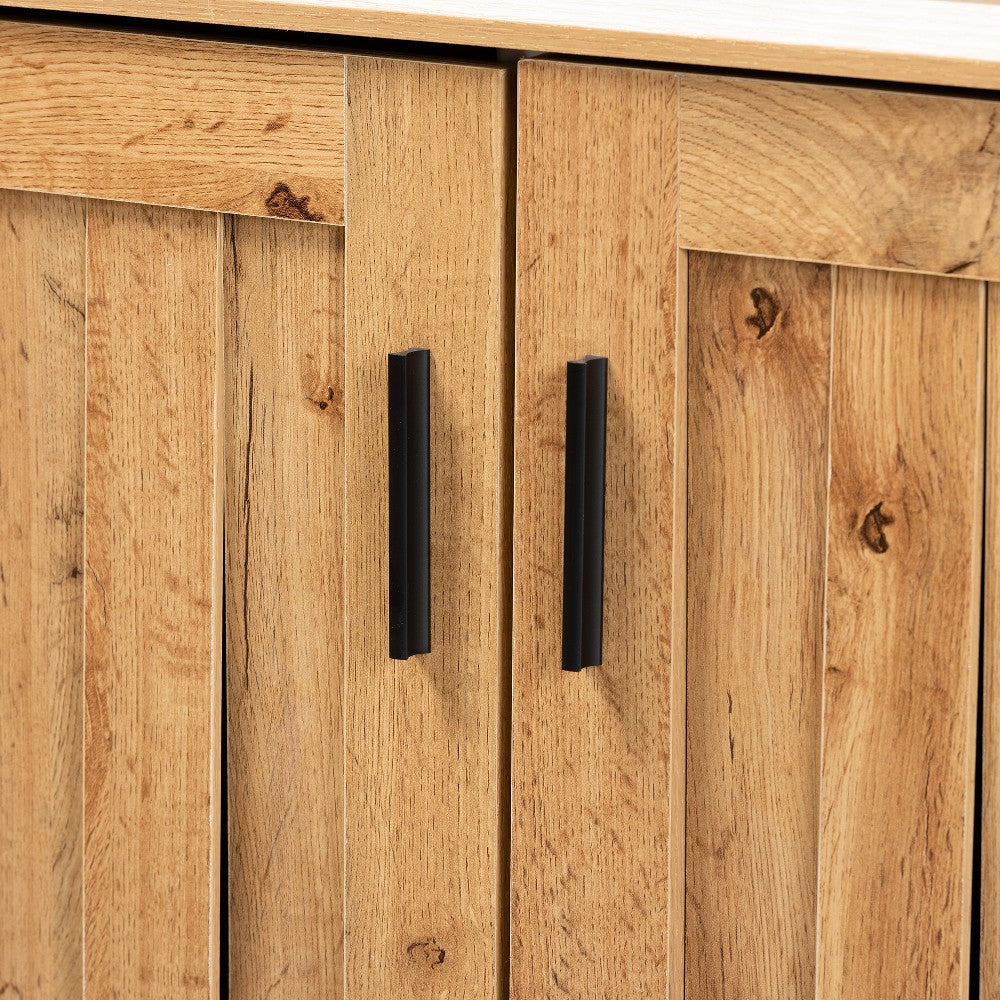 Baxton Studio Excel Modern and Contemporary Oak Brown Finished Wood 2-Door Storage Cabinet WHI-SR-890005-H-Wotan-Oak